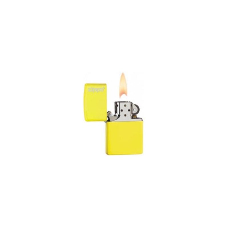 Bricheta Zippo Plain Logo Neon Yellow