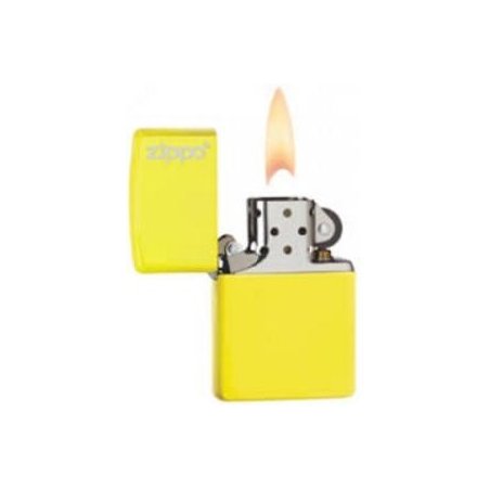 Bricheta Zippo Plain Logo Neon Yellow