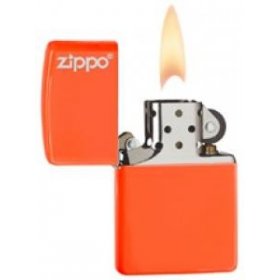 Bricheta Zippo Plain Logo Neon Orange
