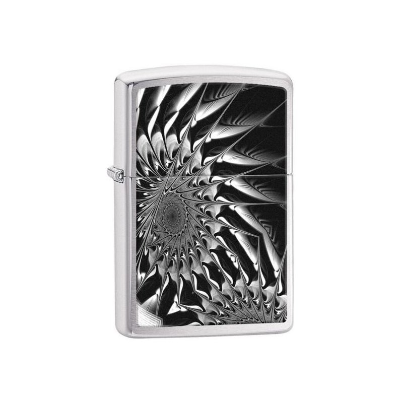 Bricheta Zippo Metal Abstract Brushed Chrome