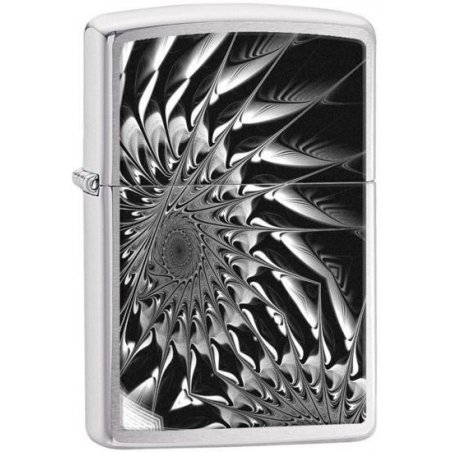 Bricheta Zippo Metal Abstract Brushed Chrome