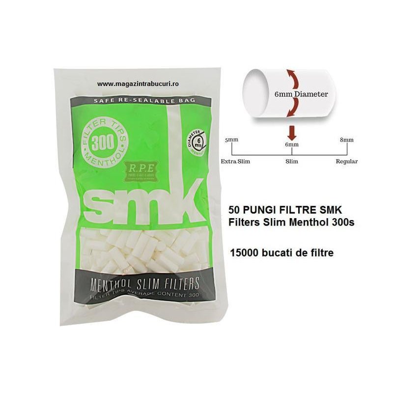 Filtre tigari SMK Filters Slim Menthol 50 pungi