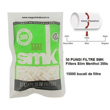 Filtre tigari SMK Filters Slim Menthol 50 pungi