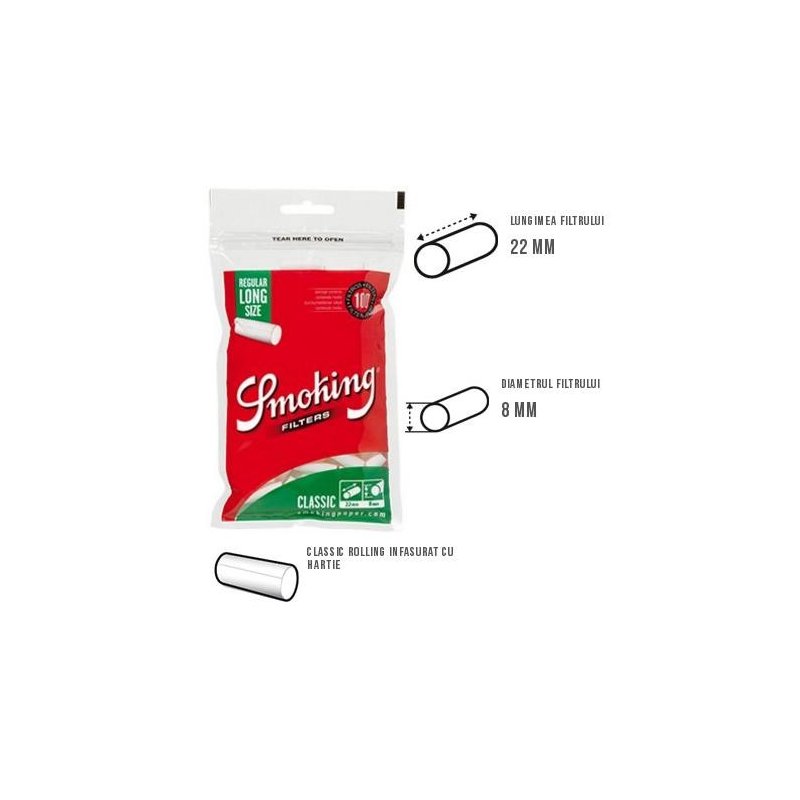 Filtre tigari Smoking Filters Classic Regular Long 25 pungi