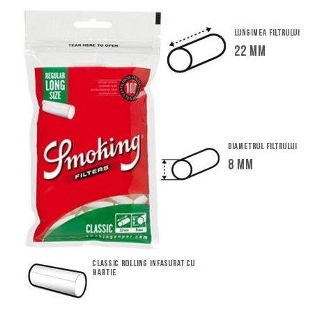 Filtre tigari Smoking Filters Classic Regular Long 25 pungi