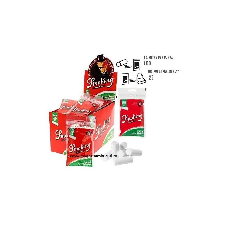Filtre tigari Smoking Filters Classic Regular Long 25 pungi