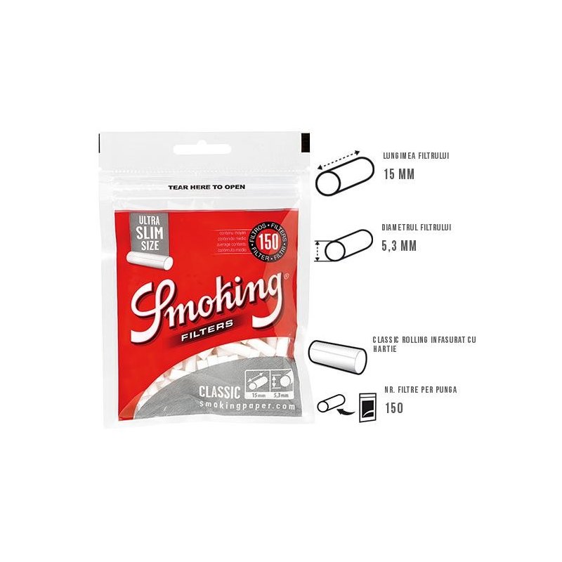 Filtre tigari Smoking Classic Ultra Slim 150