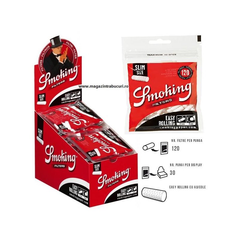 Filtre tigari Smoking Easy Slim 30 pungi