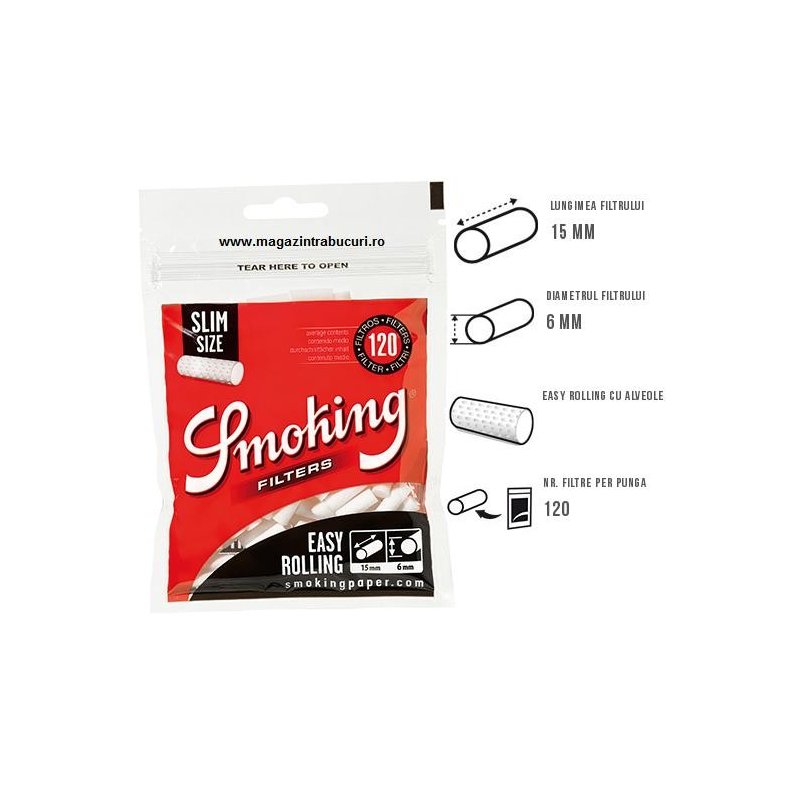 Filtre tigari Smoking Easy Slim 30 pungi