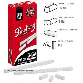 Filtre tigari Smoking Pre-cut Slim 102