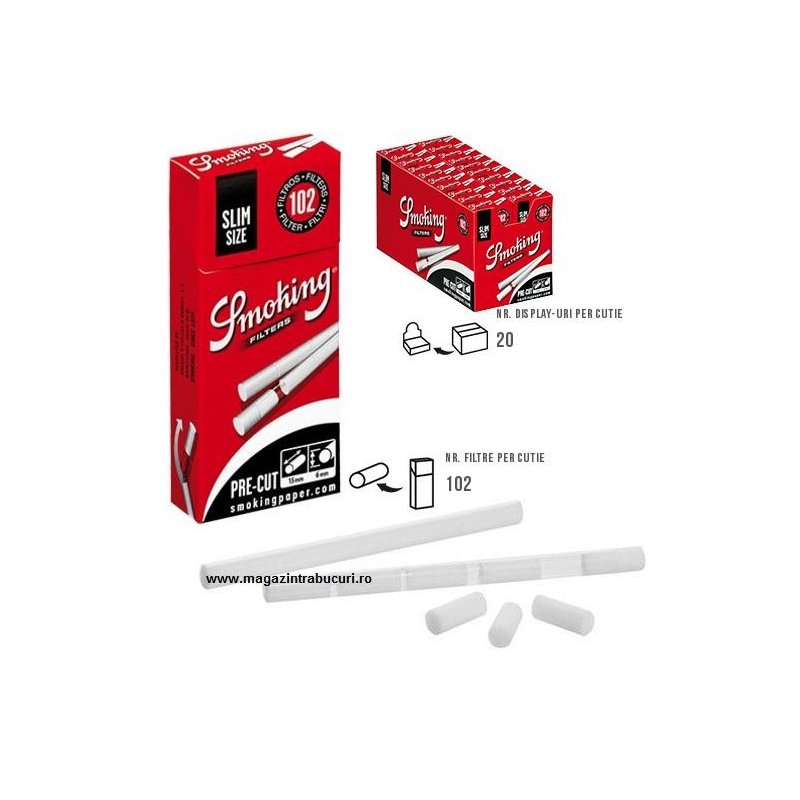 Filtre tigari Smoking Pre-cut Slim 20 pachete