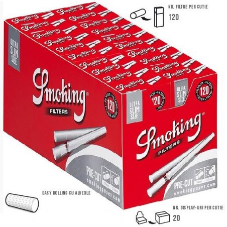 Filtre tigari Smoking Pre-cut Ultra Slim 20 pachete