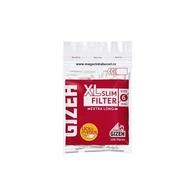Filtre rulat tigari Gizeh Slim Red Long 100