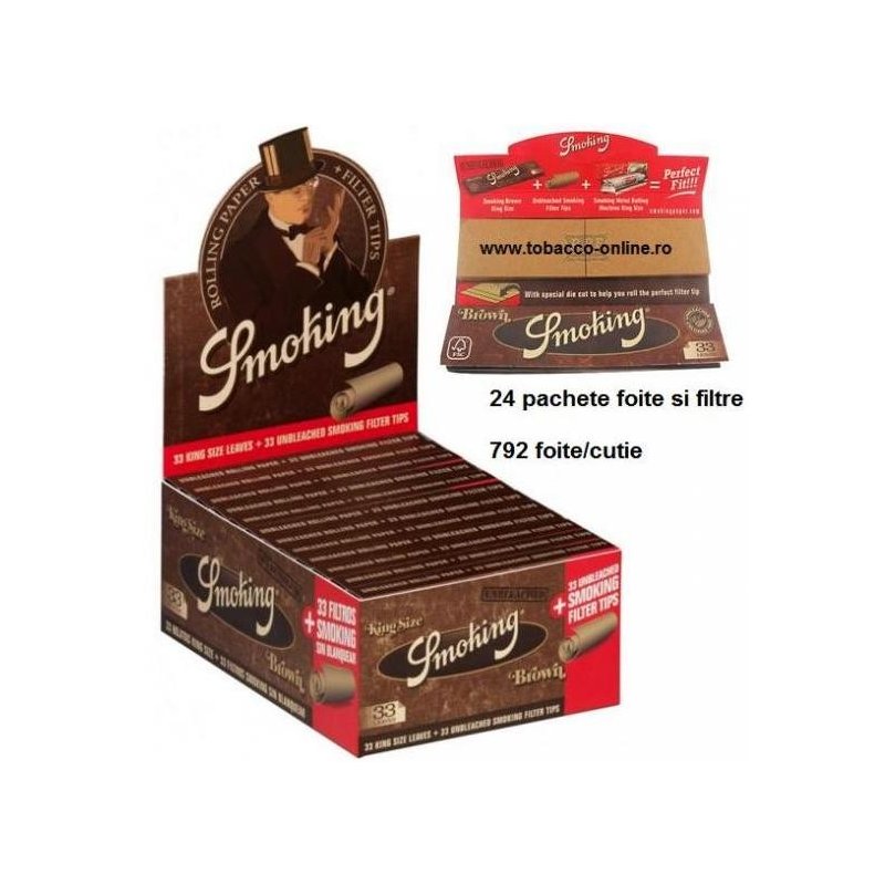 Foite si filtre Smoking King Size Brown 24 pachete