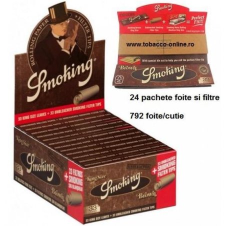 Foite si filtre Smoking King Size Brown 24 pachete