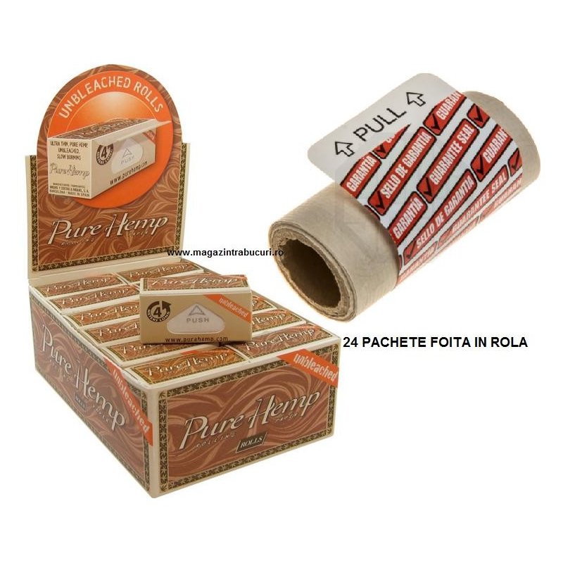 Foita in rola Pure Hemp Rolls Unbleached 24 pachete