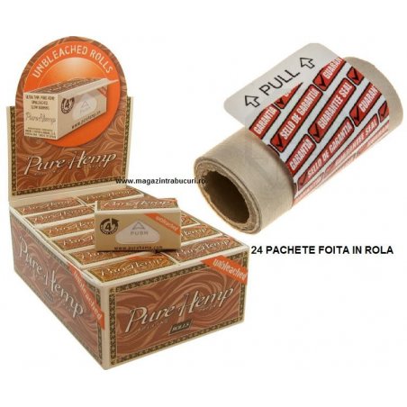 Foita in rola Pure Hemp Rolls Unbleached 24 pachete