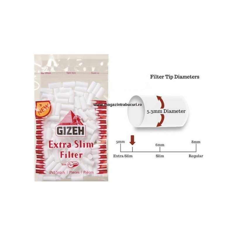 Filtre tigari Gizeh Extra Slim 150