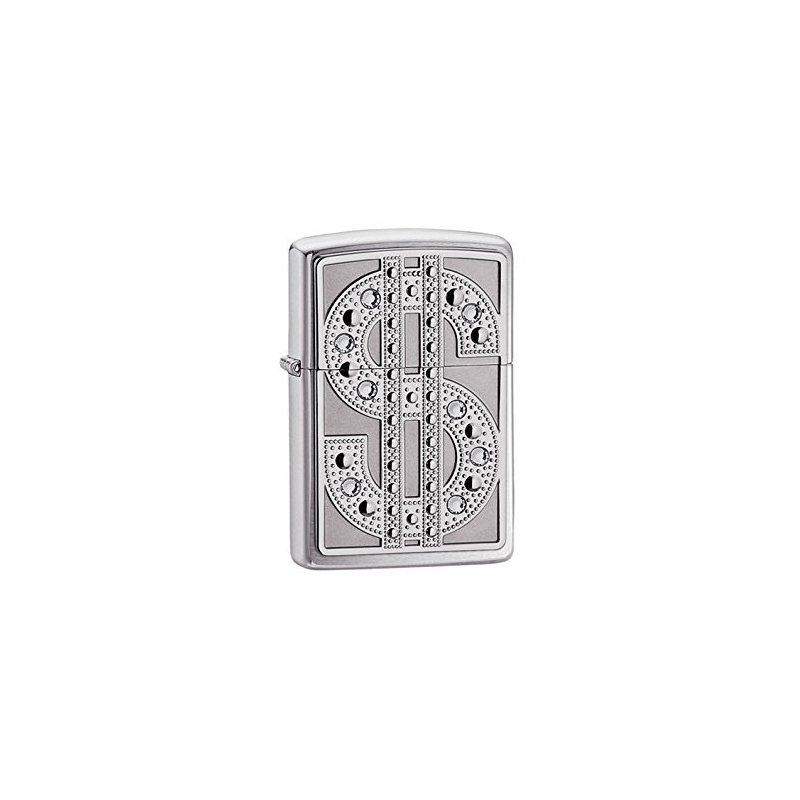 Bricheta Zippo Bling Emblem Polished Chrome Swarovski