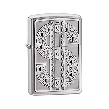 Bricheta Zippo Bling Emblem Polished Chrome Swarovski
