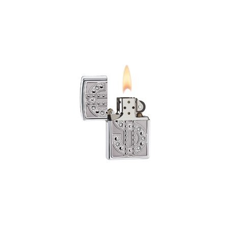 Bricheta Zippo Bling Emblem Polished Chrome Swarovski