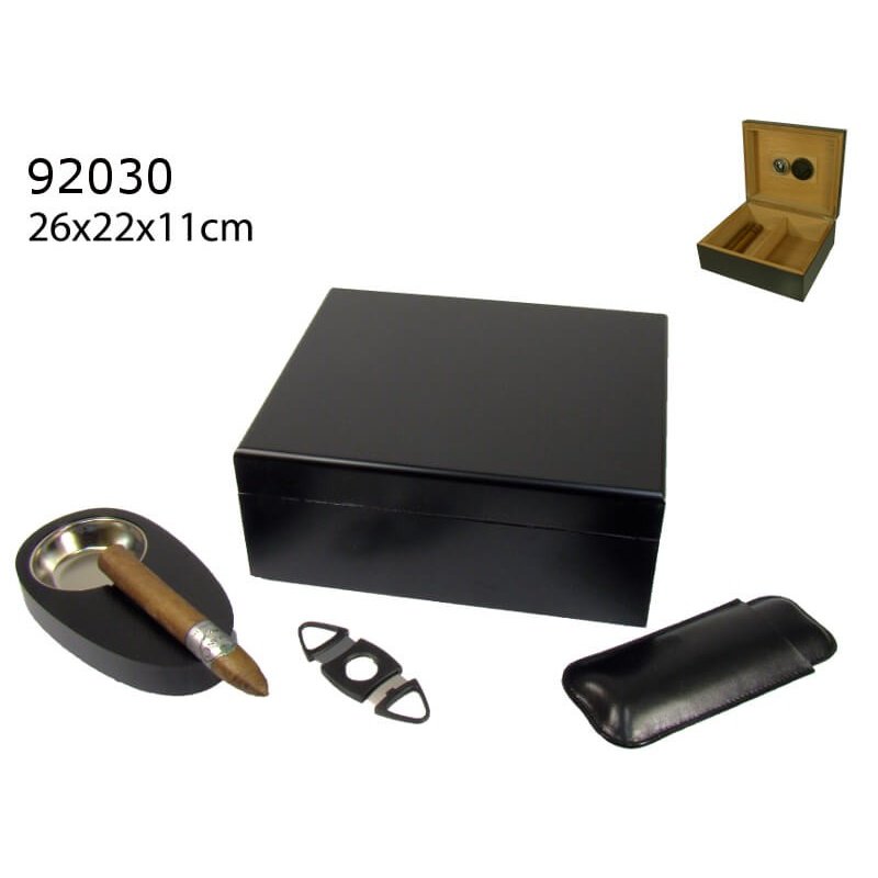 Set umidor si accesorii Angelo Rivero Black 25