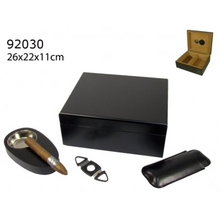 Set umidor si accesorii Angelo Rivero Black 25